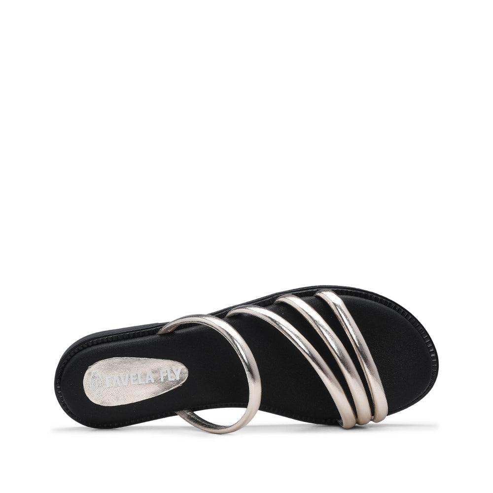 Chinelo Casual Mulher Metalizado Dourado