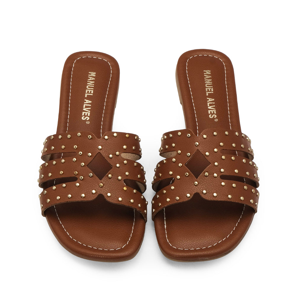 Chinelo Casual Mulher Camel