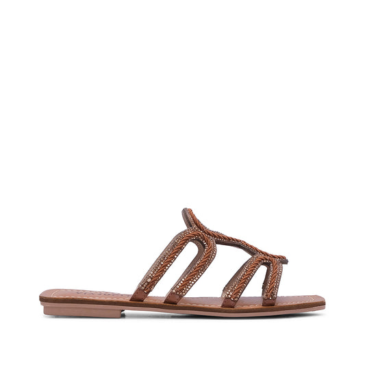 Chinelo Casual Mulher Camel