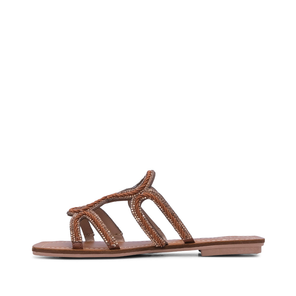 Chinelo Casual Mulher Camel