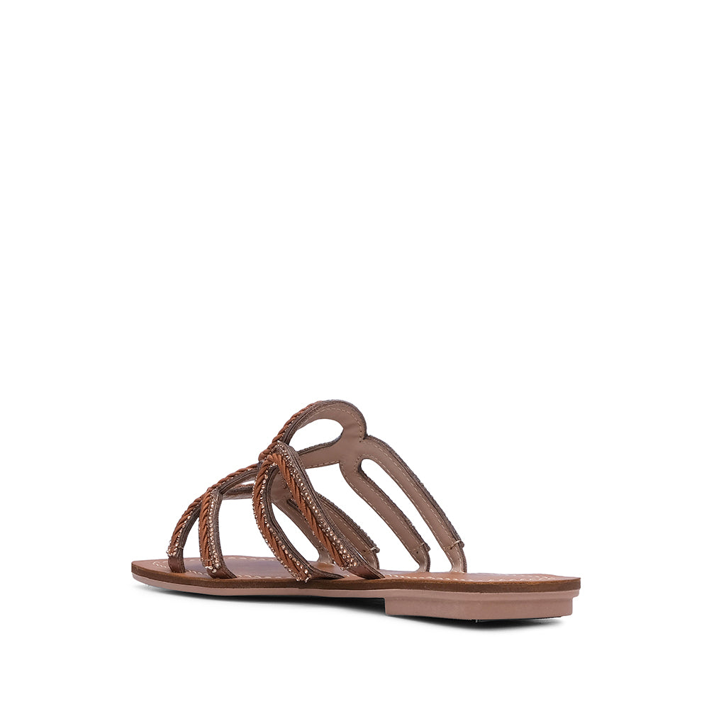 Chinelo Casual Mulher Camel