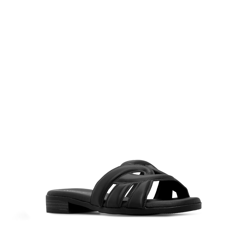 Chinelo Salto Raso Mulher Pele Preto