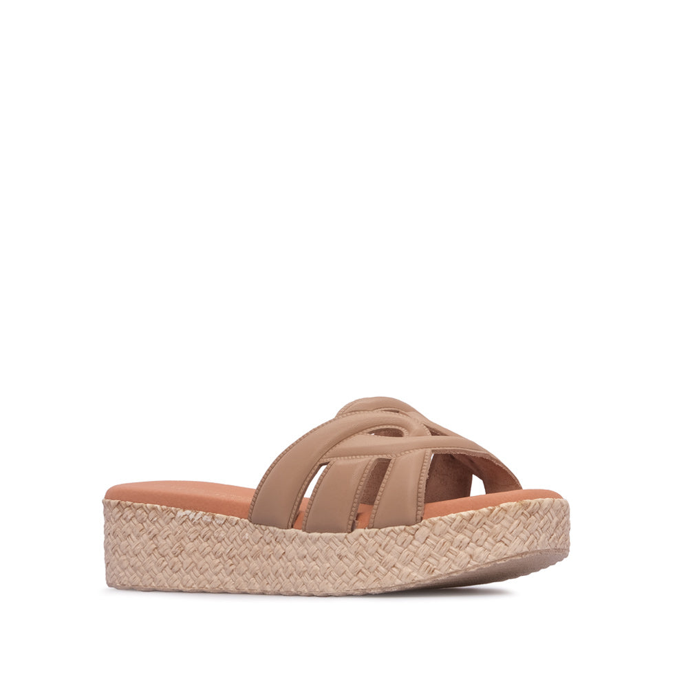 Chinelo Salto Cunha Mulher Pele Taupe