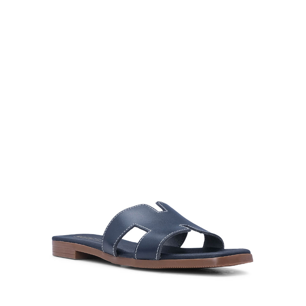 Chinelo Salto Raso Mulher Pele Azul