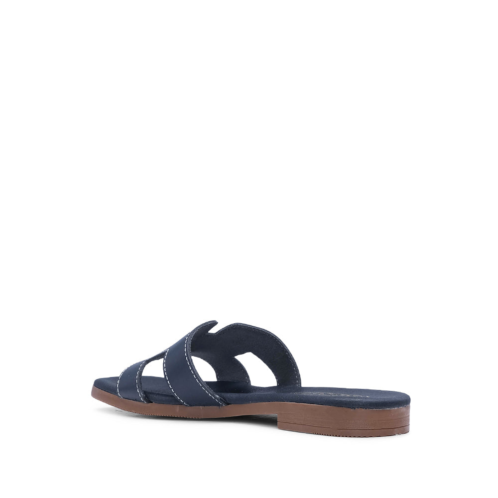 Chinelo Salto Raso Mulher Pele Azul