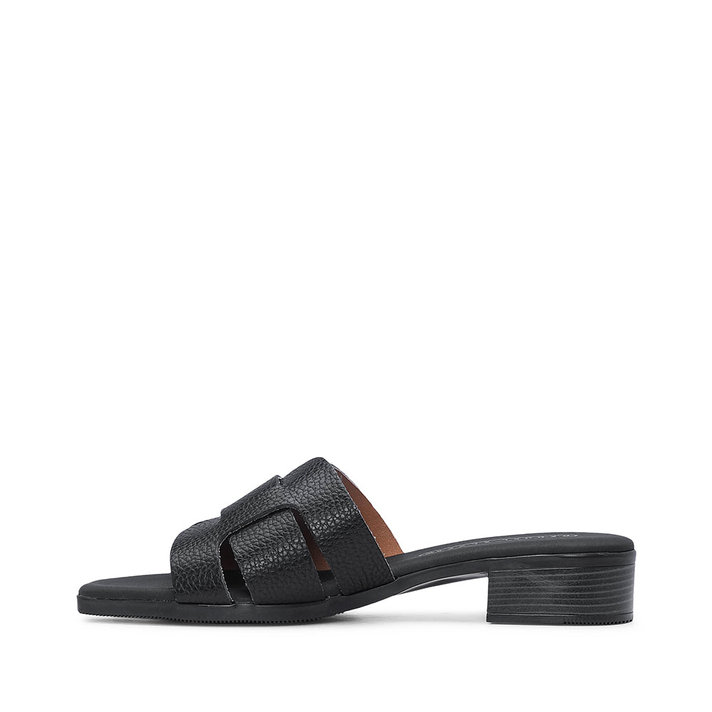 Chinelo Salto Raso Mulher Pele Preto