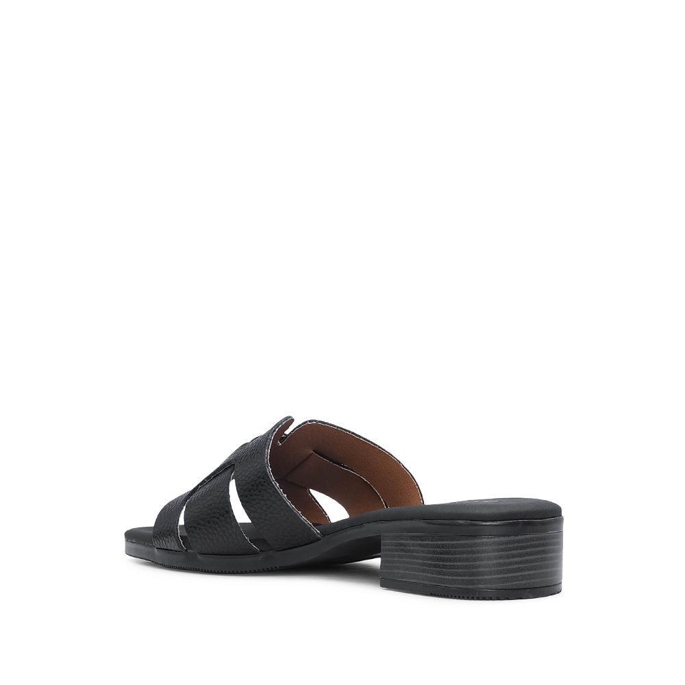 Chinelo Salto Raso Mulher Pele Preto