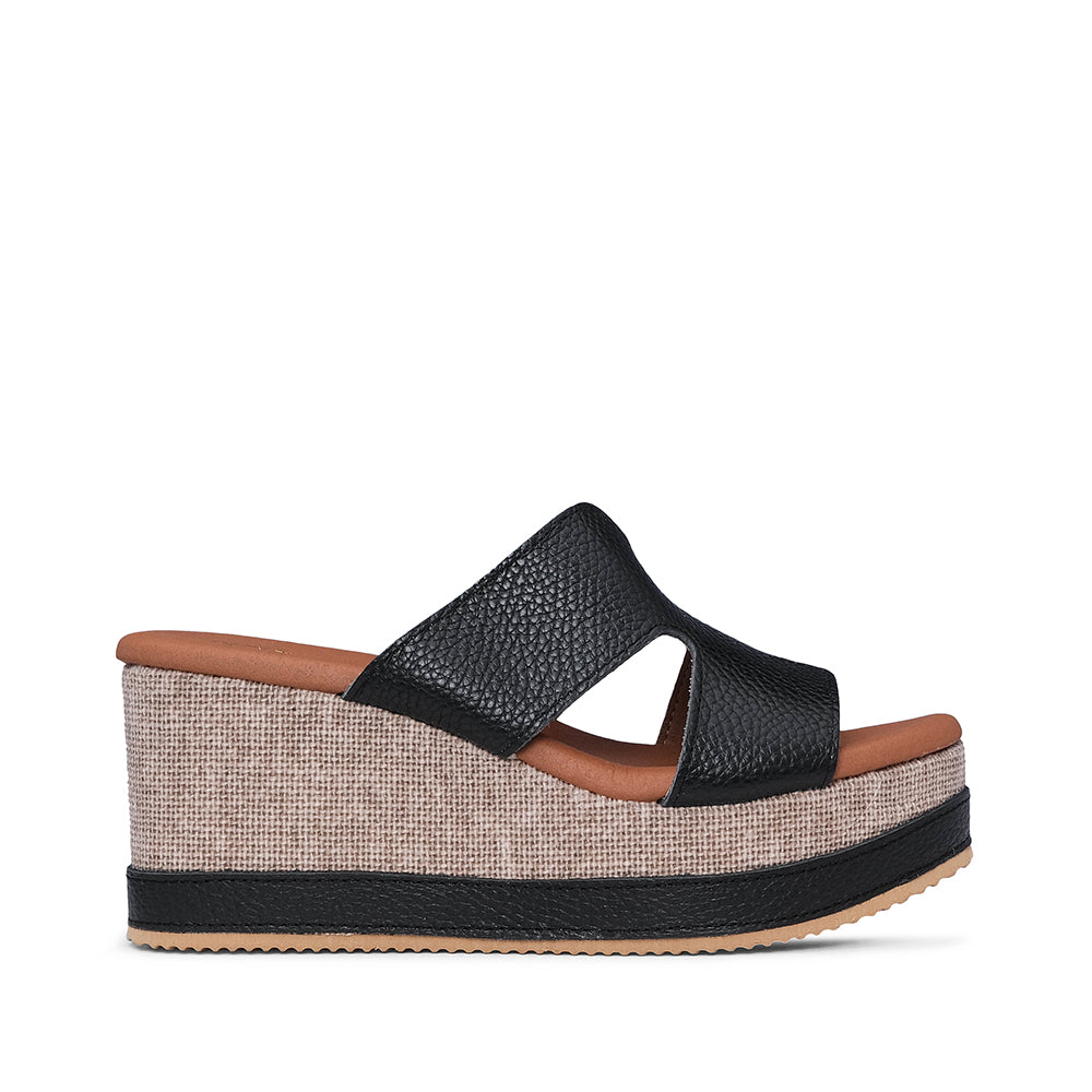 Chinelo Salto Cunha Mulher Pele Preto