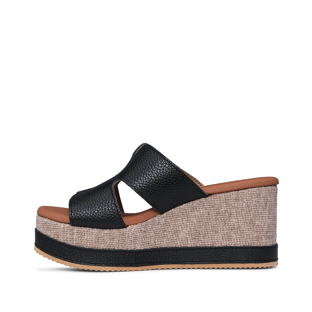 Chinelo Salto Cunha Mulher Pele Preto