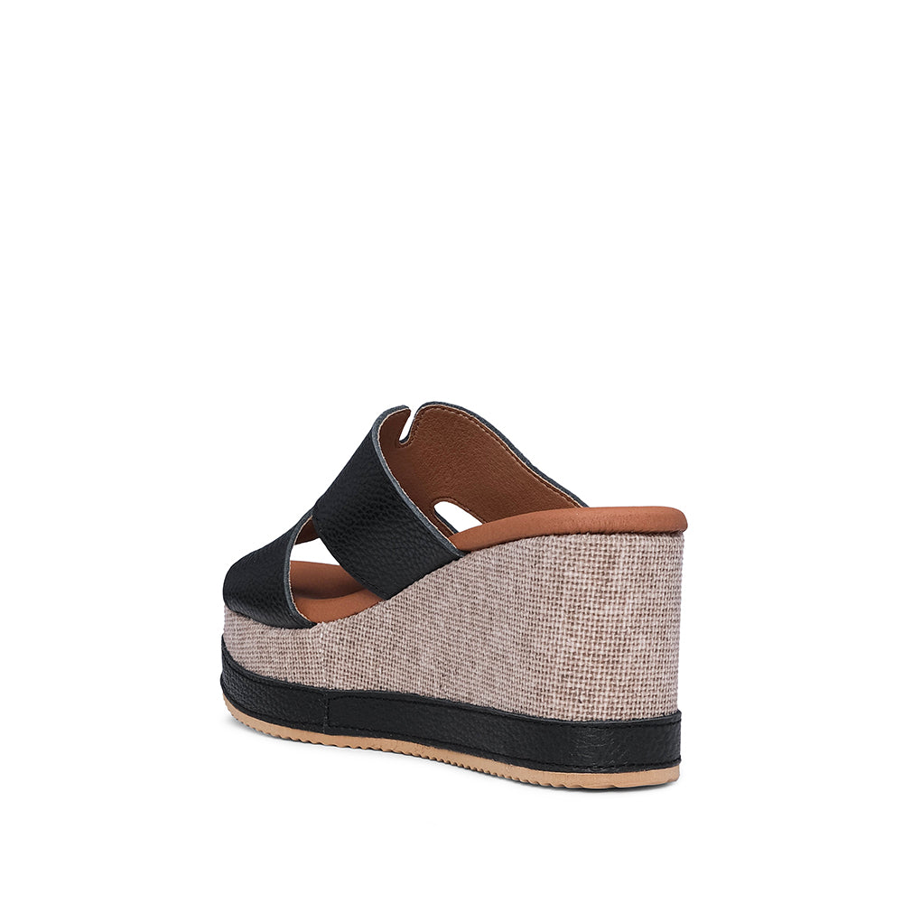 Chinelo Salto Cunha Mulher Pele Preto