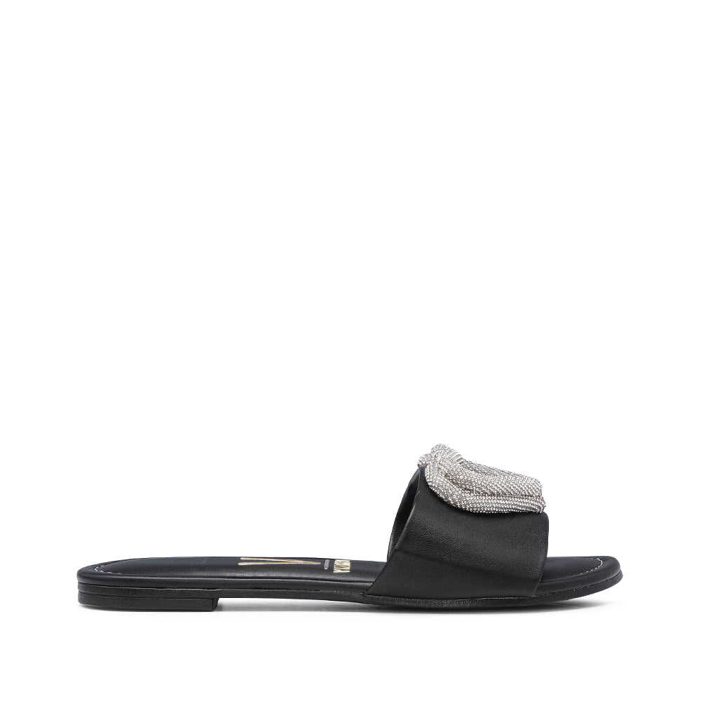 Chinelo Salto Raso Mulher Pele Preto