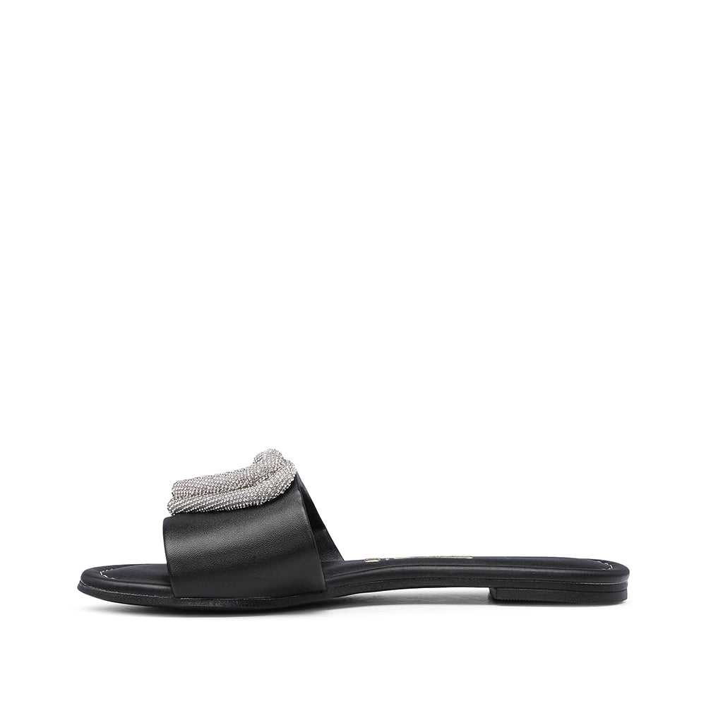 Chinelo Salto Raso Mulher Pele Preto