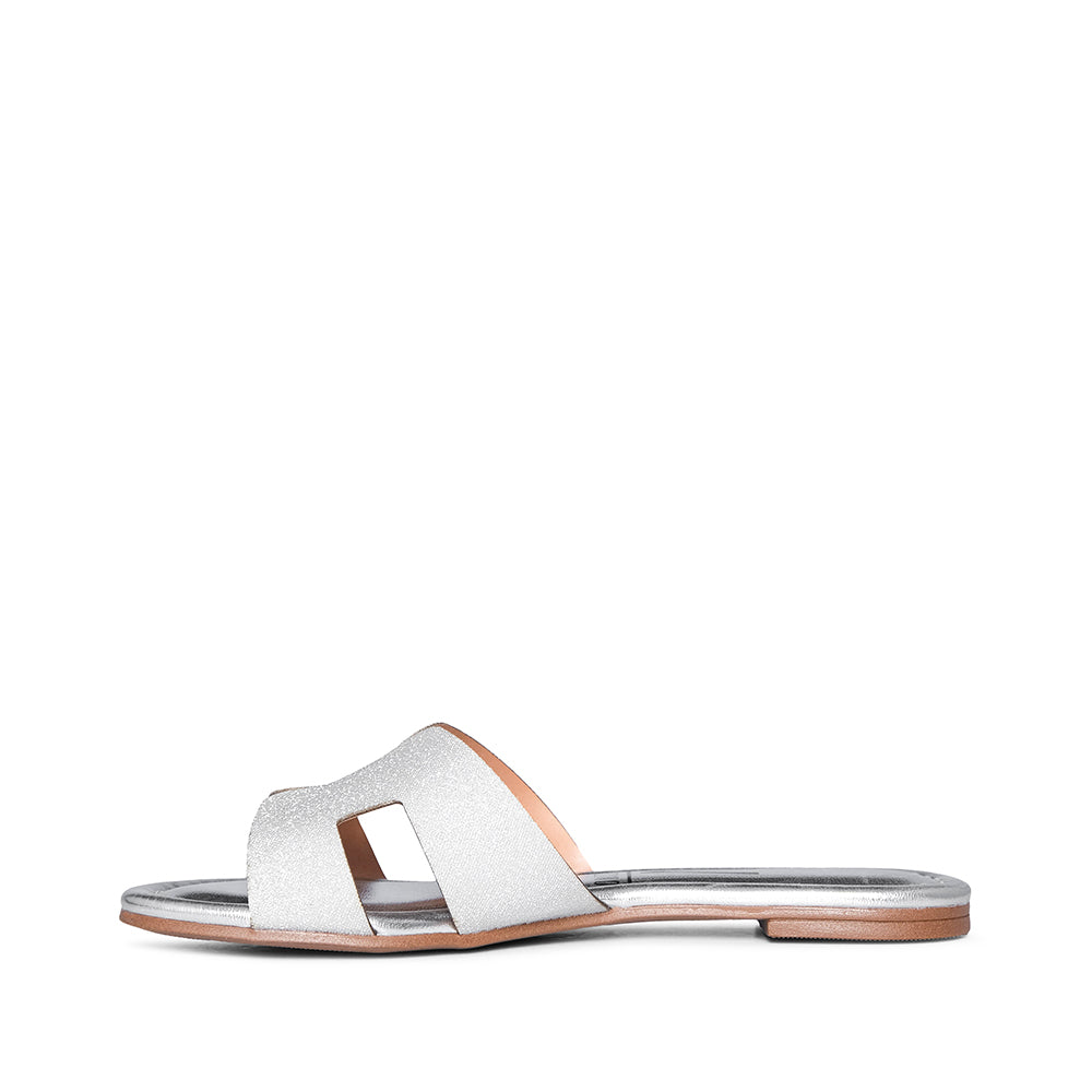 Chinelo Salto Raso Mulher Metalizado Prata