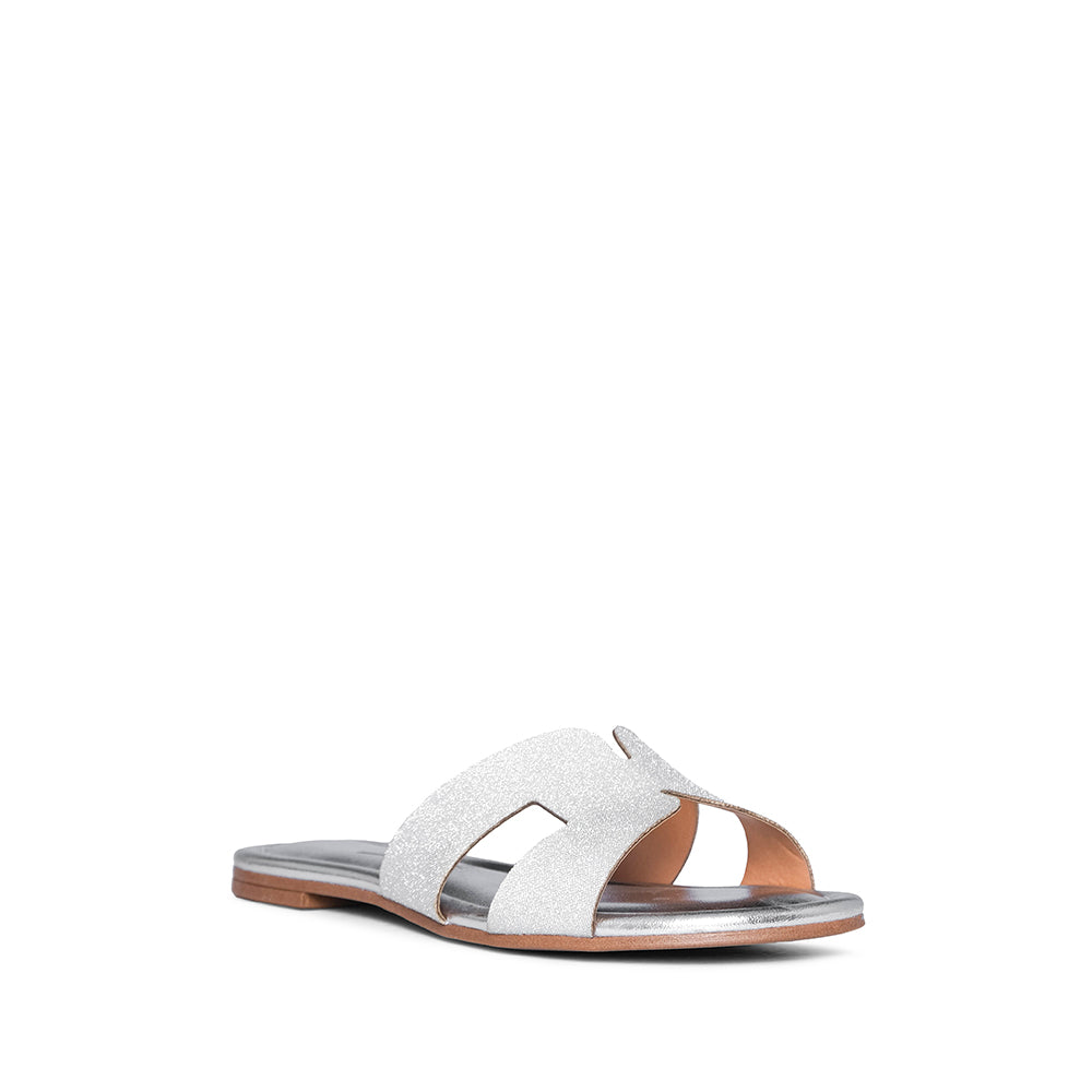 Chinelo Salto Raso Mulher Metalizado Prata