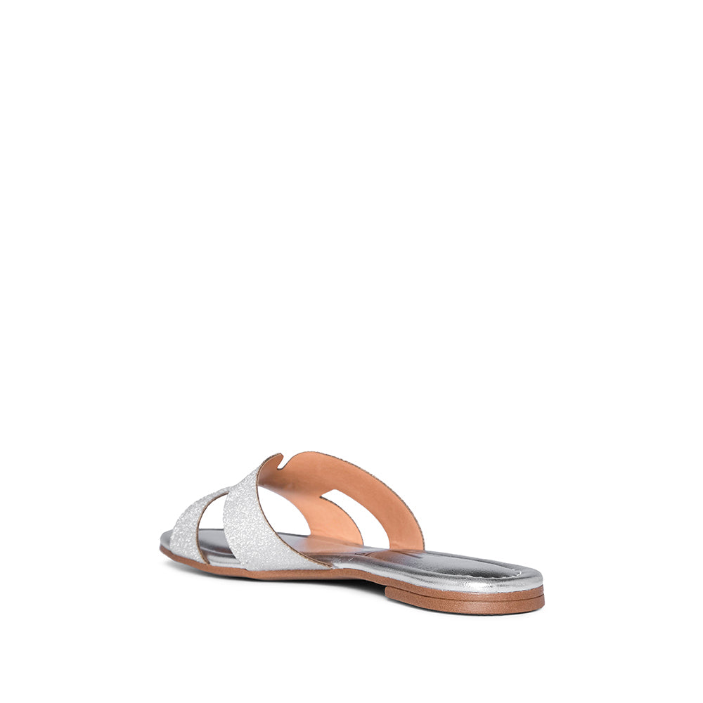Chinelo Salto Raso Mulher Metalizado Prata