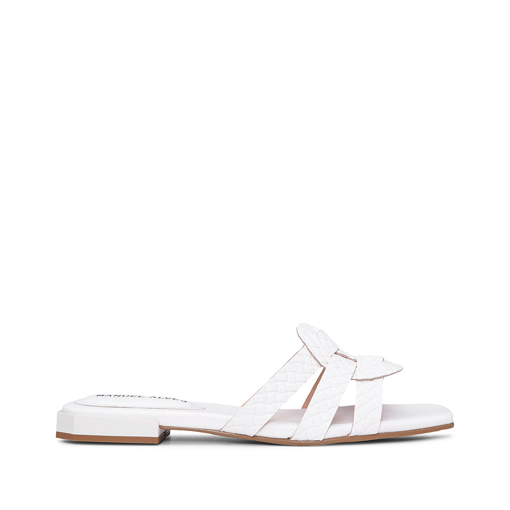 Chinelo Salto Raso Mulher Pele Sintética Branco