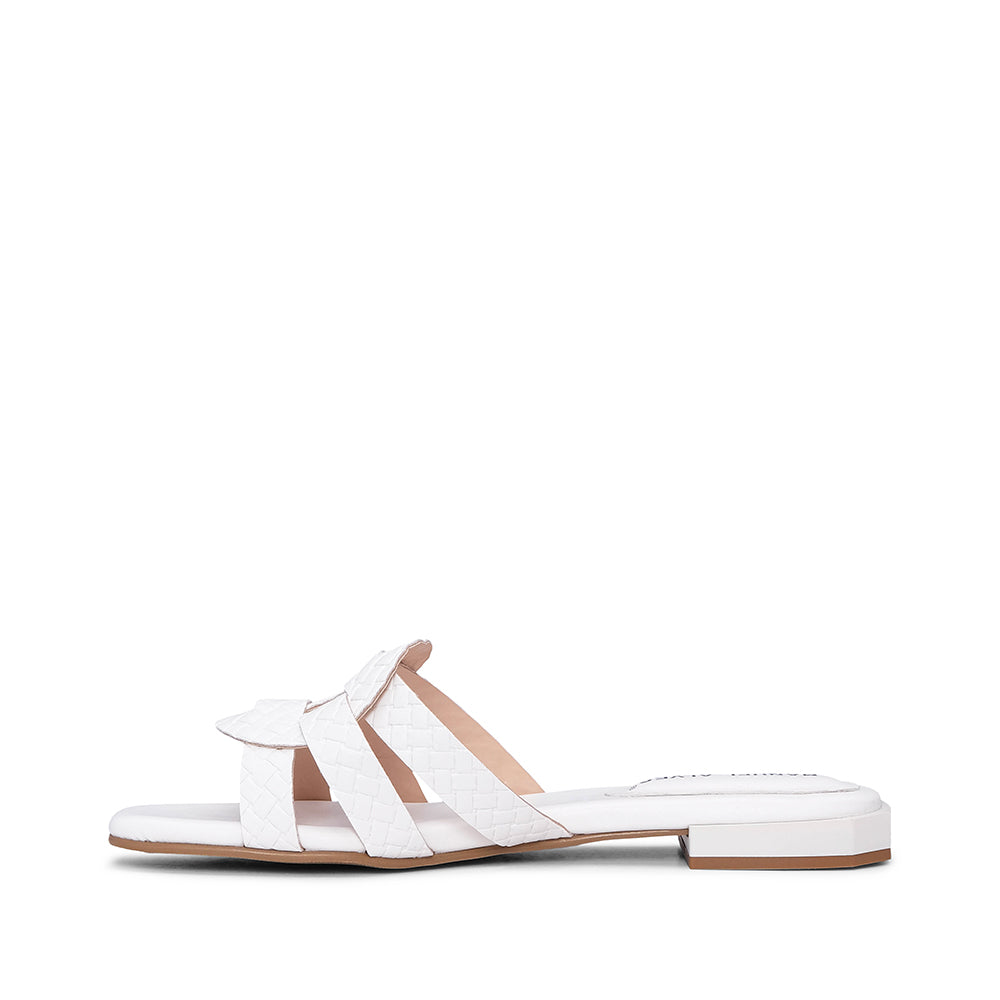 Chinelo Salto Raso Mulher Pele Sintética Branco