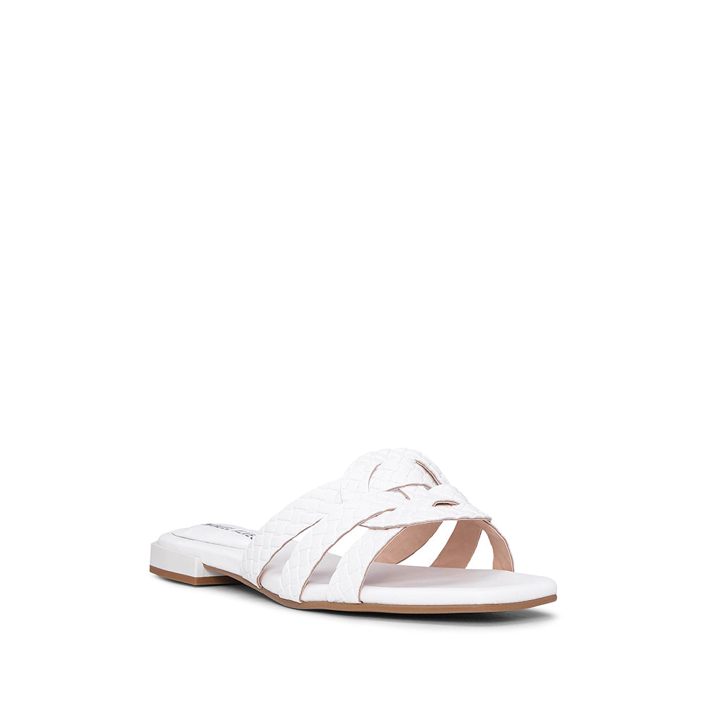 Chinelo Salto Raso Mulher Pele Sintética Branco