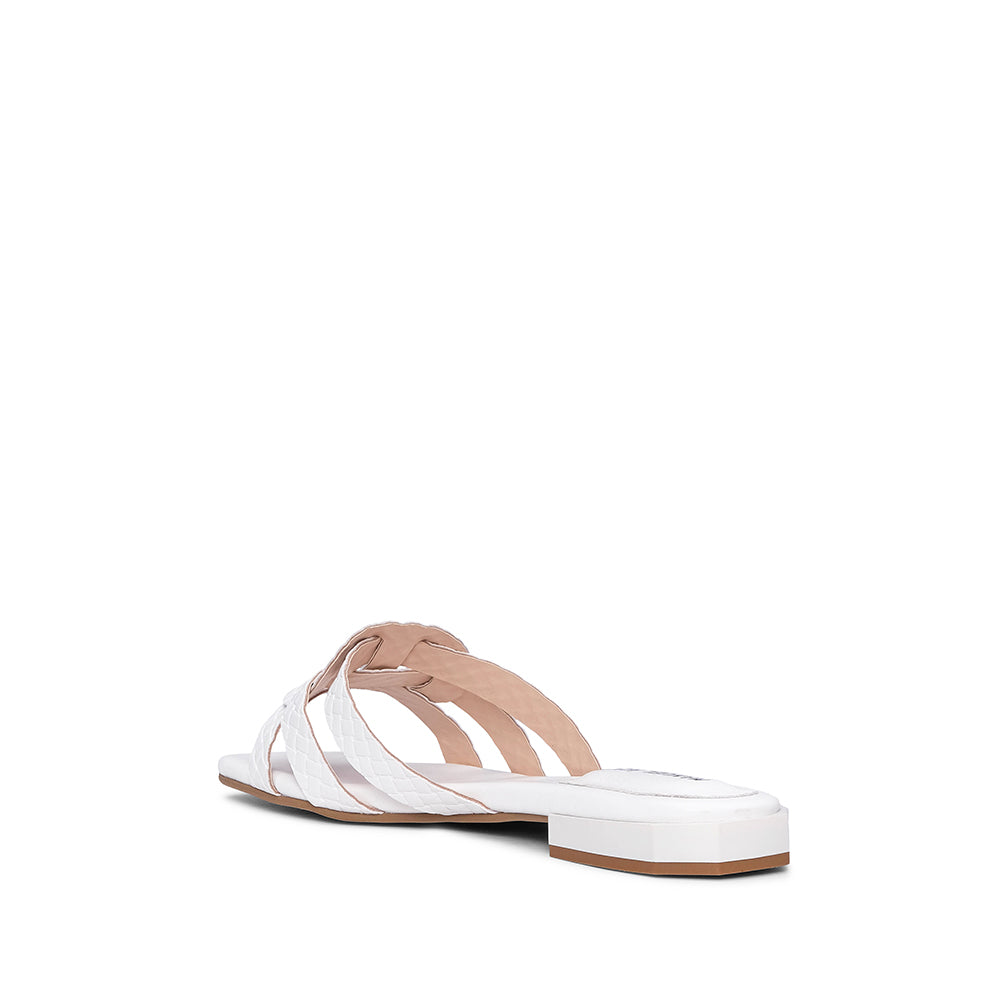 Chinelo Salto Raso Mulher Pele Sintética Branco