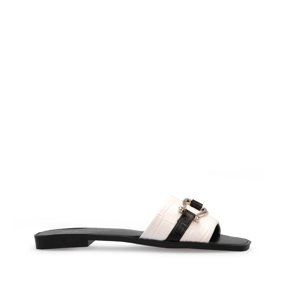Chinelo Salto Raso Mulher Pele Sintética Branco