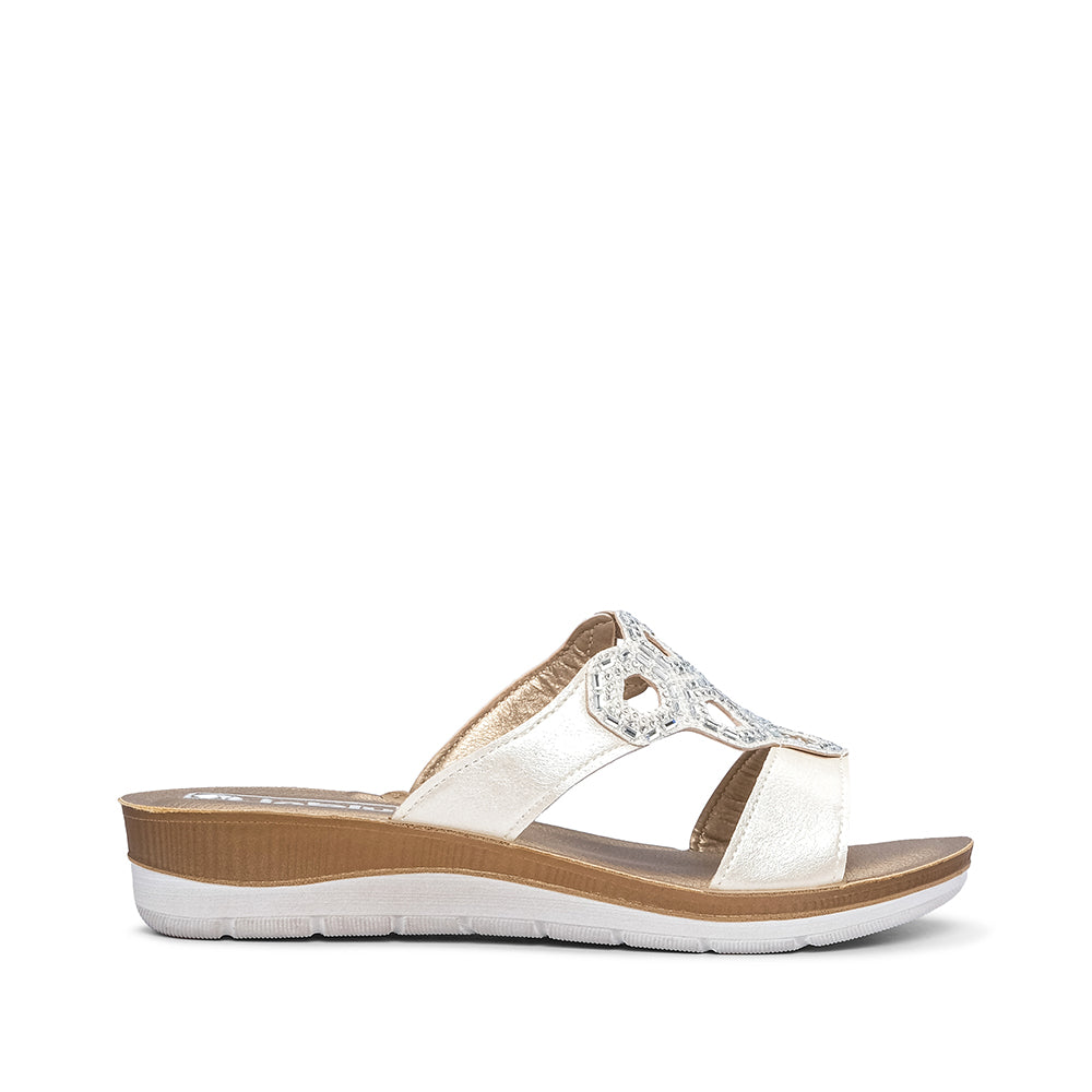 Chinelo Conforto Mulher Pele Sintética Branco