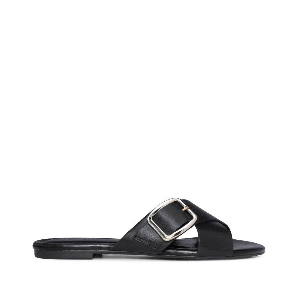 Chinelo Salto Raso Mulher Pele Preto