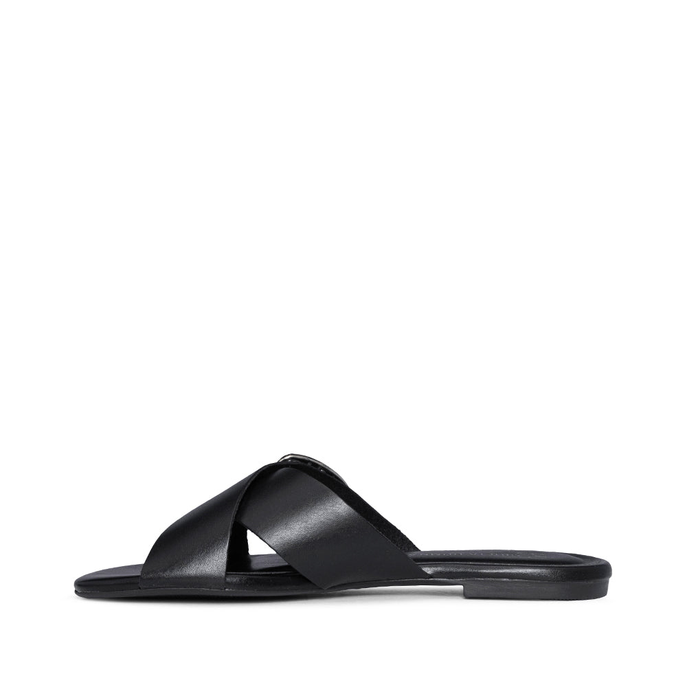 Chinelo Salto Raso Mulher Pele Preto