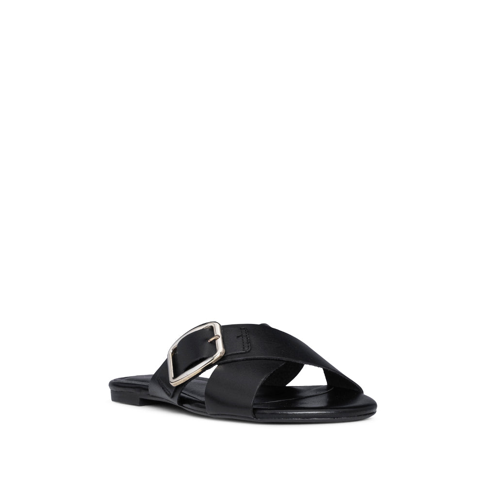 Chinelo Salto Raso Mulher Pele Preto
