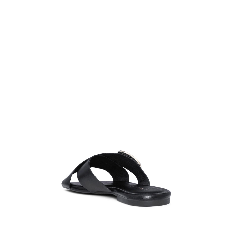 Chinelo Salto Raso Mulher Pele Preto