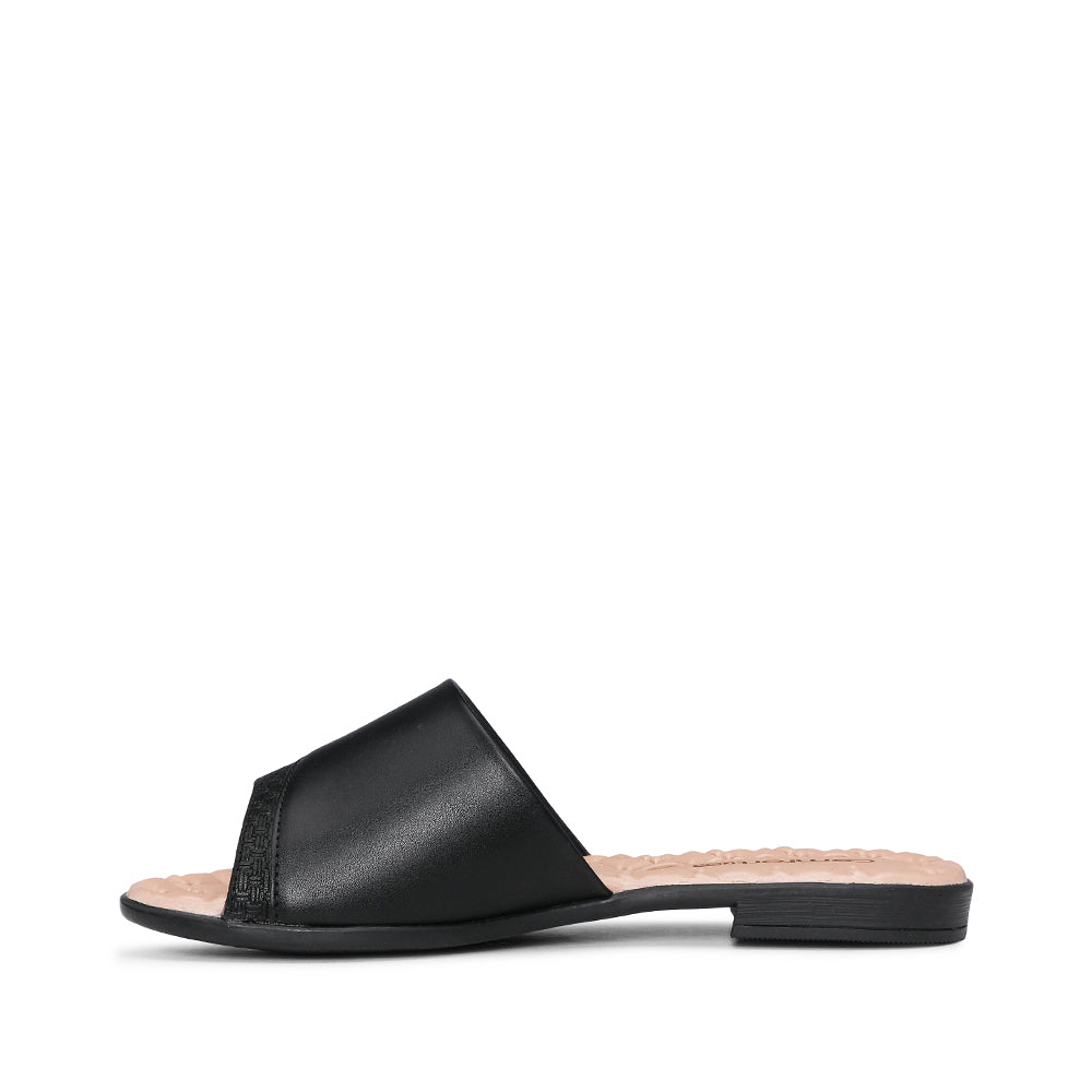 Chinelo Salto Raso Mulher Pele Preto