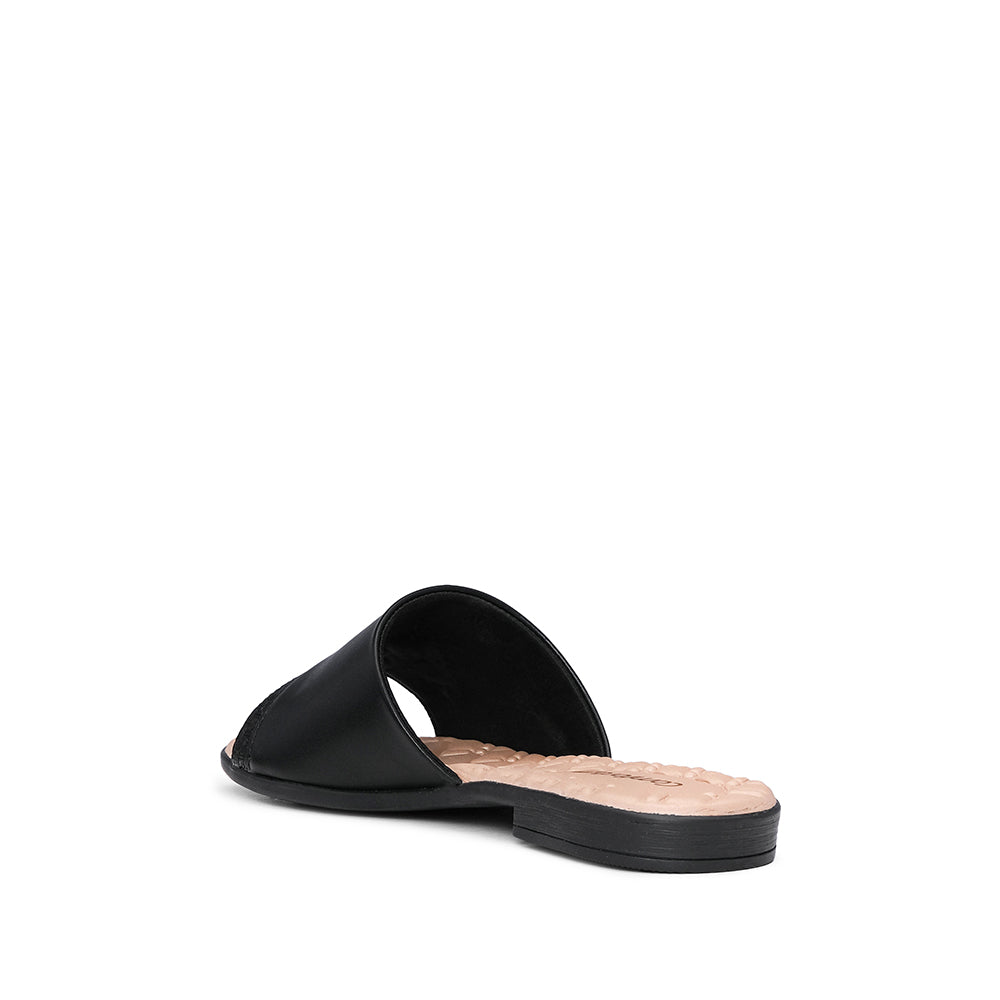Chinelo Salto Raso Mulher Pele Preto