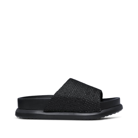 Chinelo Salto Raso Mulher Pele Sintética Preto