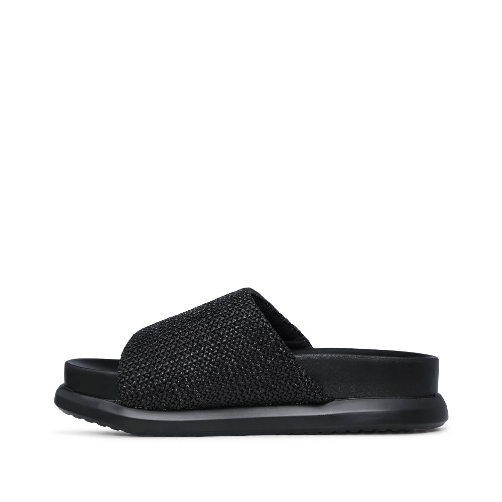 Chinelo Salto Raso Mulher Pele Sintética Preto