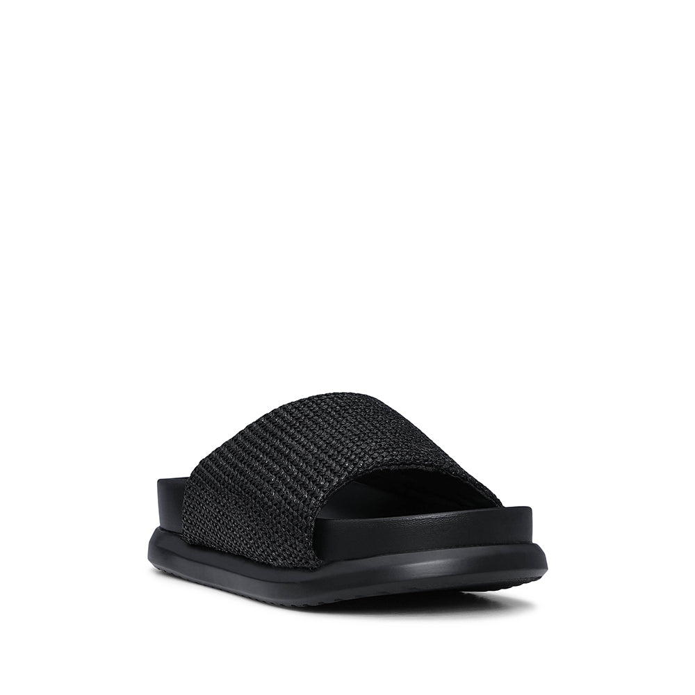 Chinelo Salto Raso Mulher Pele Sintética Preto