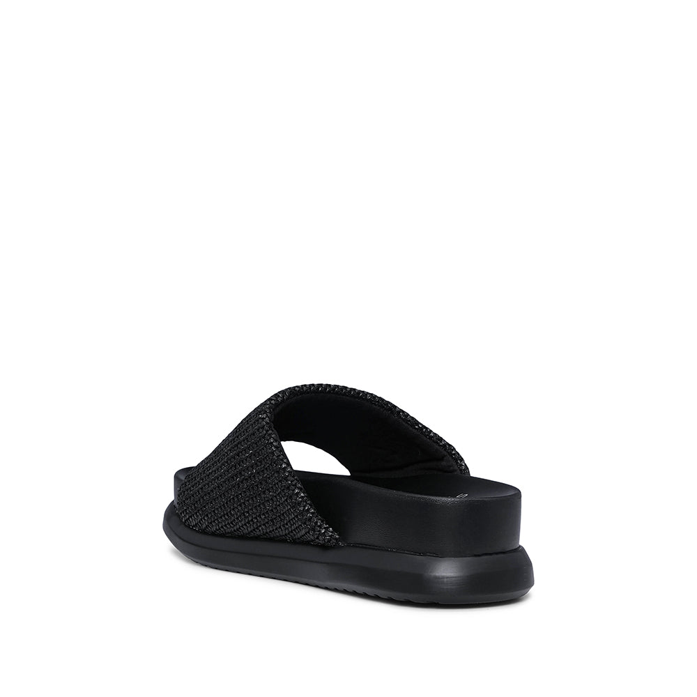 Chinelo Salto Raso Mulher Pele Sintética Preto