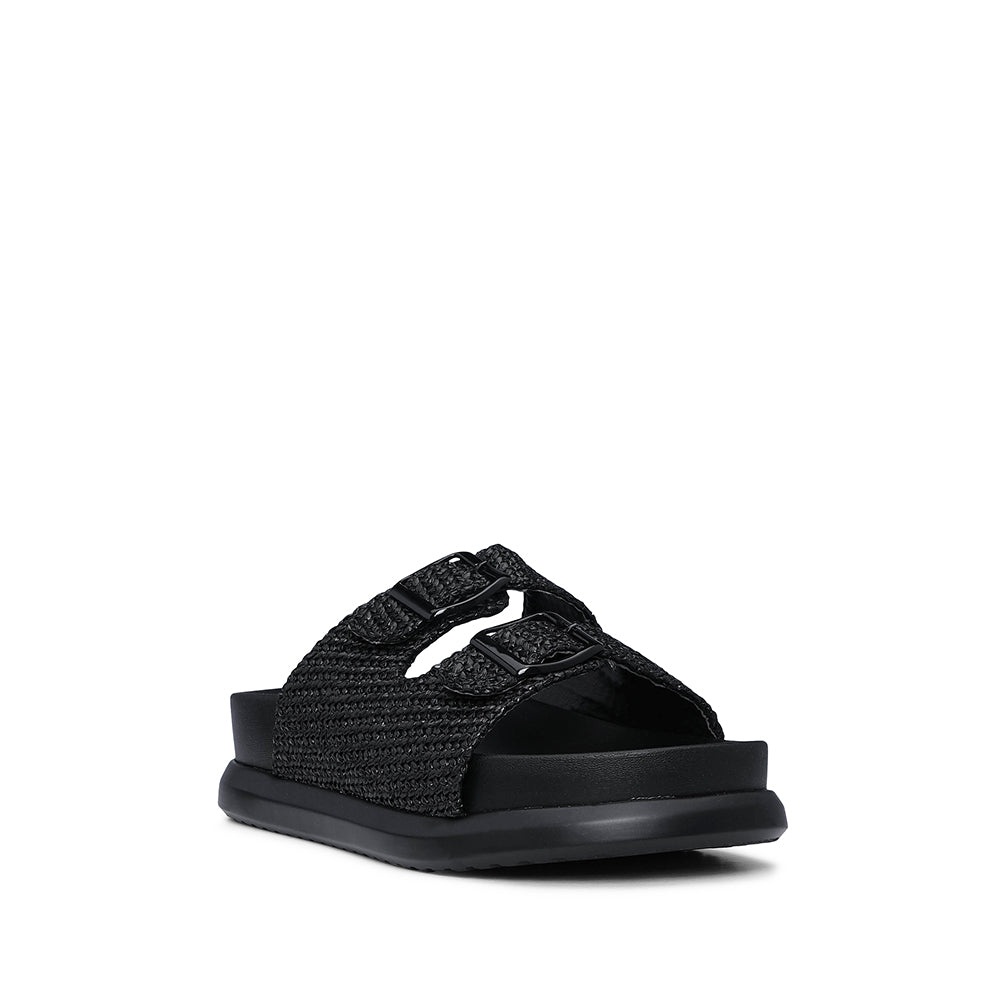 Chinelo Salto Raso Mulher Pele Sintética Preto