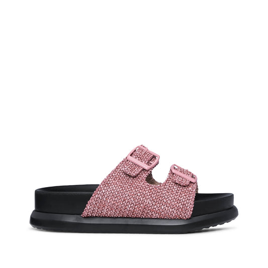 Chinelo Salto Raso Mulher Pele Sintética Rosa