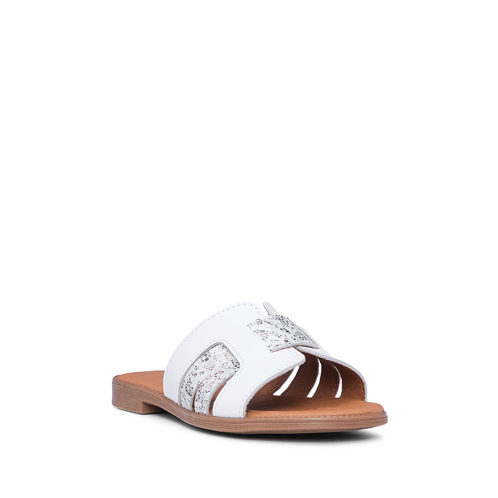 Chinelo Salto Raso Mulher Pele Branco
