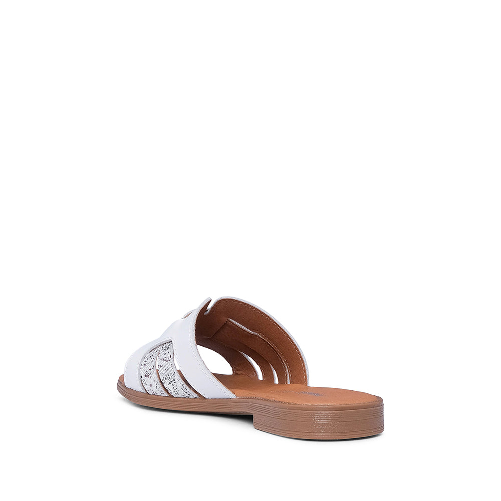 Chinelo Salto Raso Mulher Pele Branco