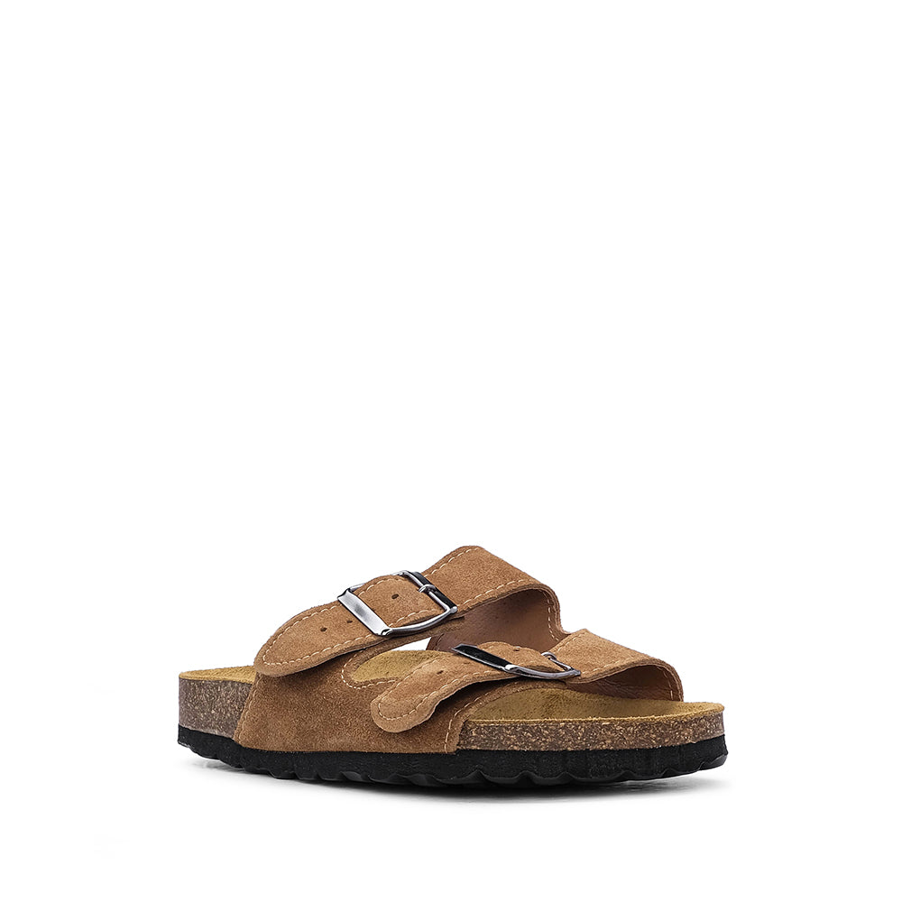 Chinelo Salto Raso Mulher Camurça Camel