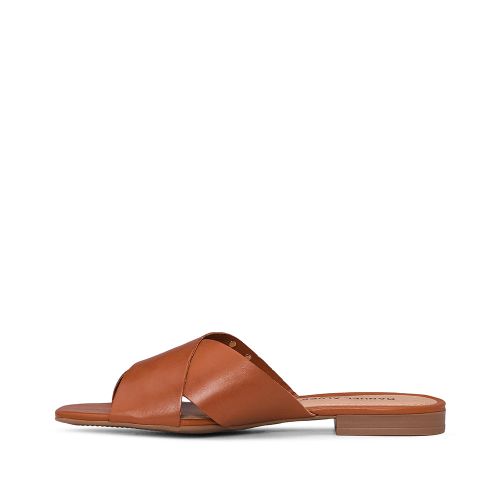 Chinelo Salto Raso Mulher Pele Camel