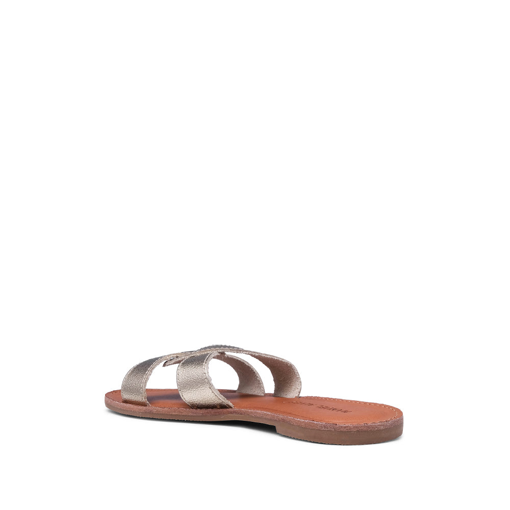 Chinelo Salto Raso Mulher Pele Dourado