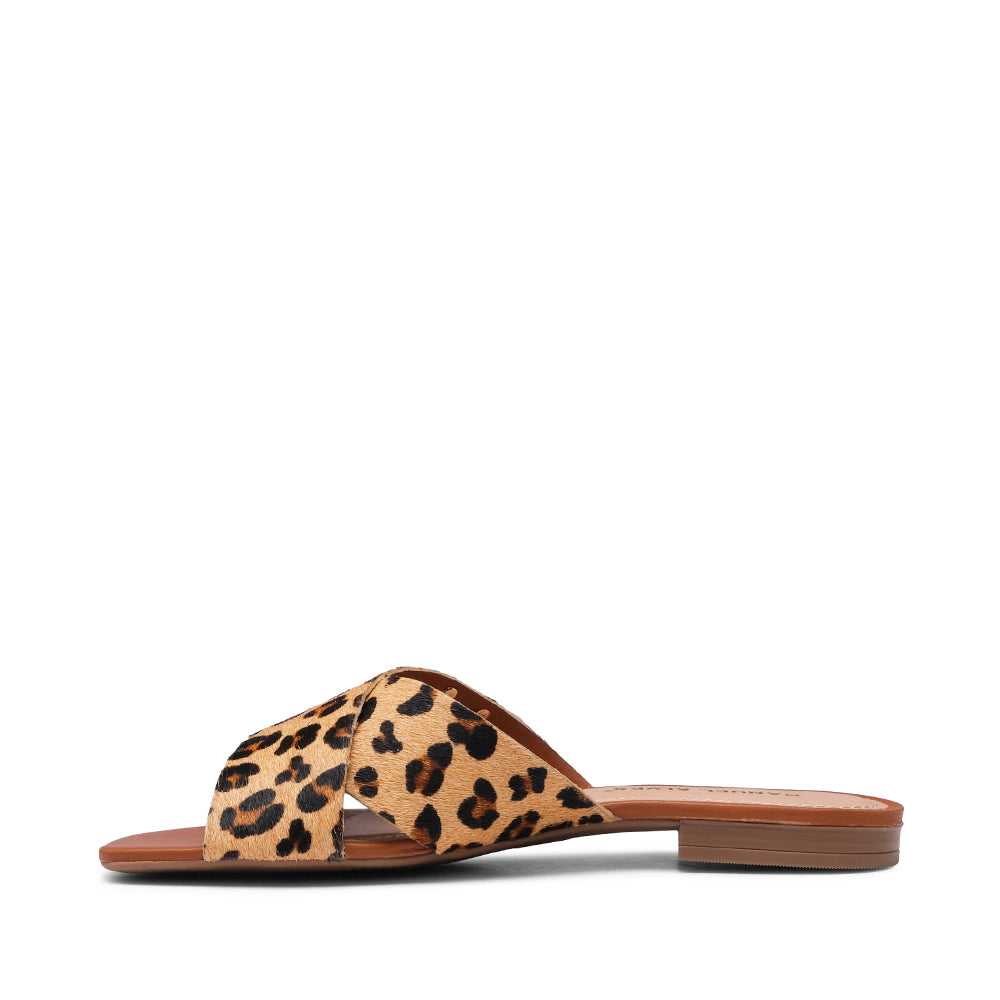 Chinelo Salto Raso Mulher Pele Sintética Leopardo