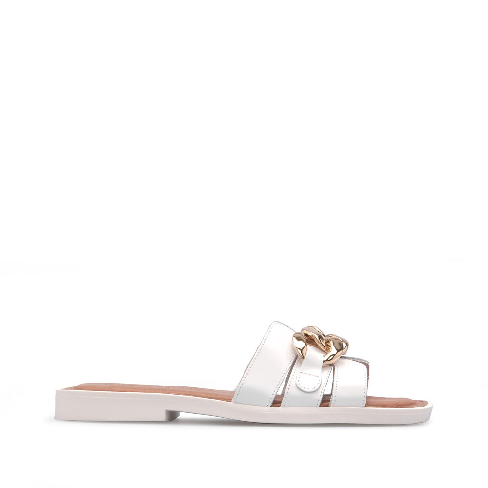 Chinelo Salto Raso Mulher Pele Branco