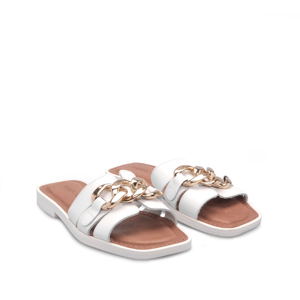 Chinelo Salto Raso Mulher Pele Branco