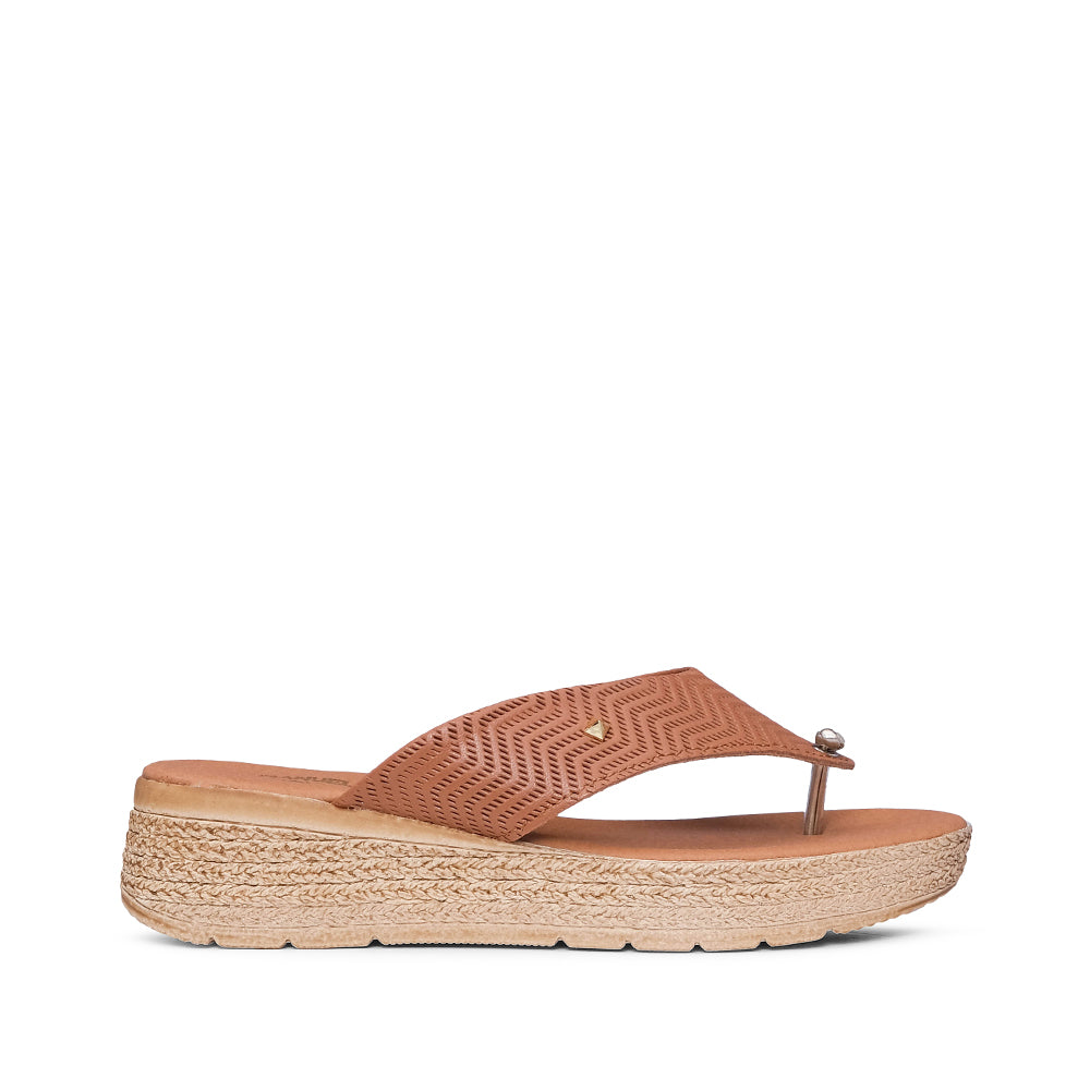 Chinelo Praia Mulher Gravado Camel