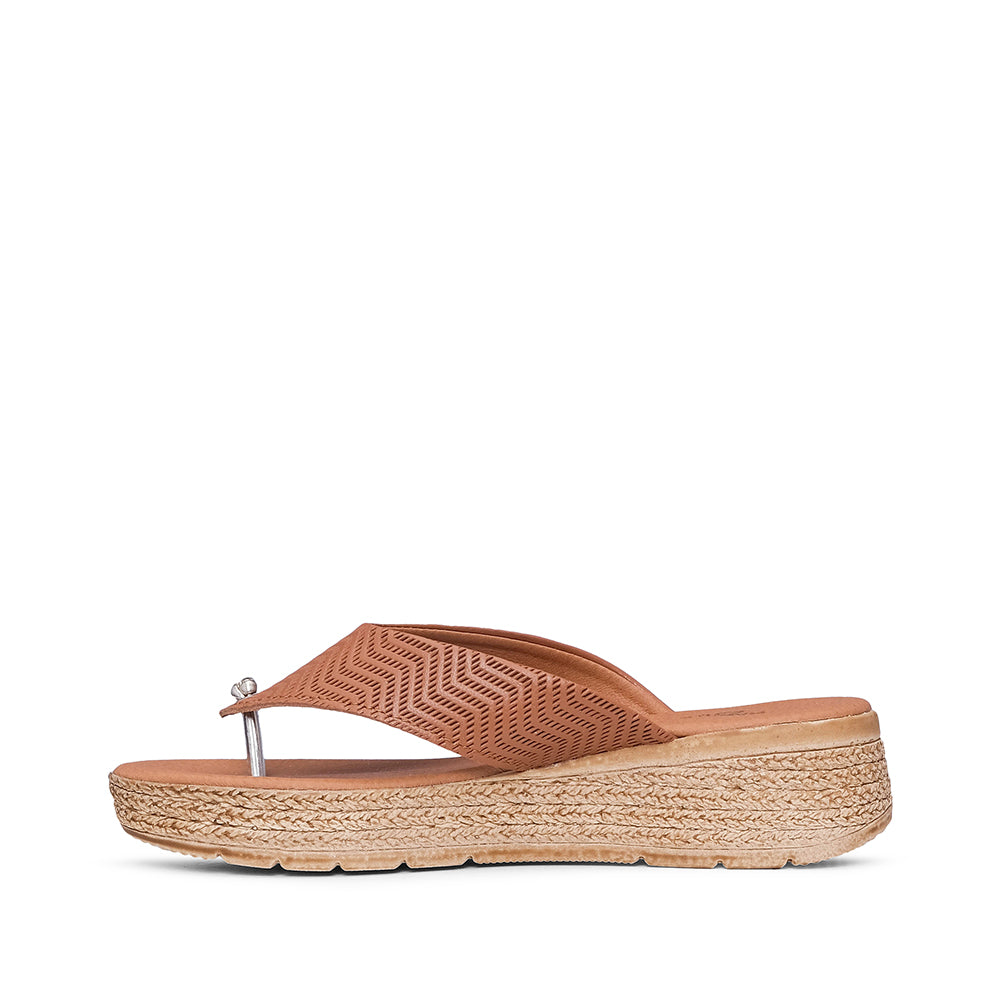 Chinelo Praia Mulher Gravado Camel