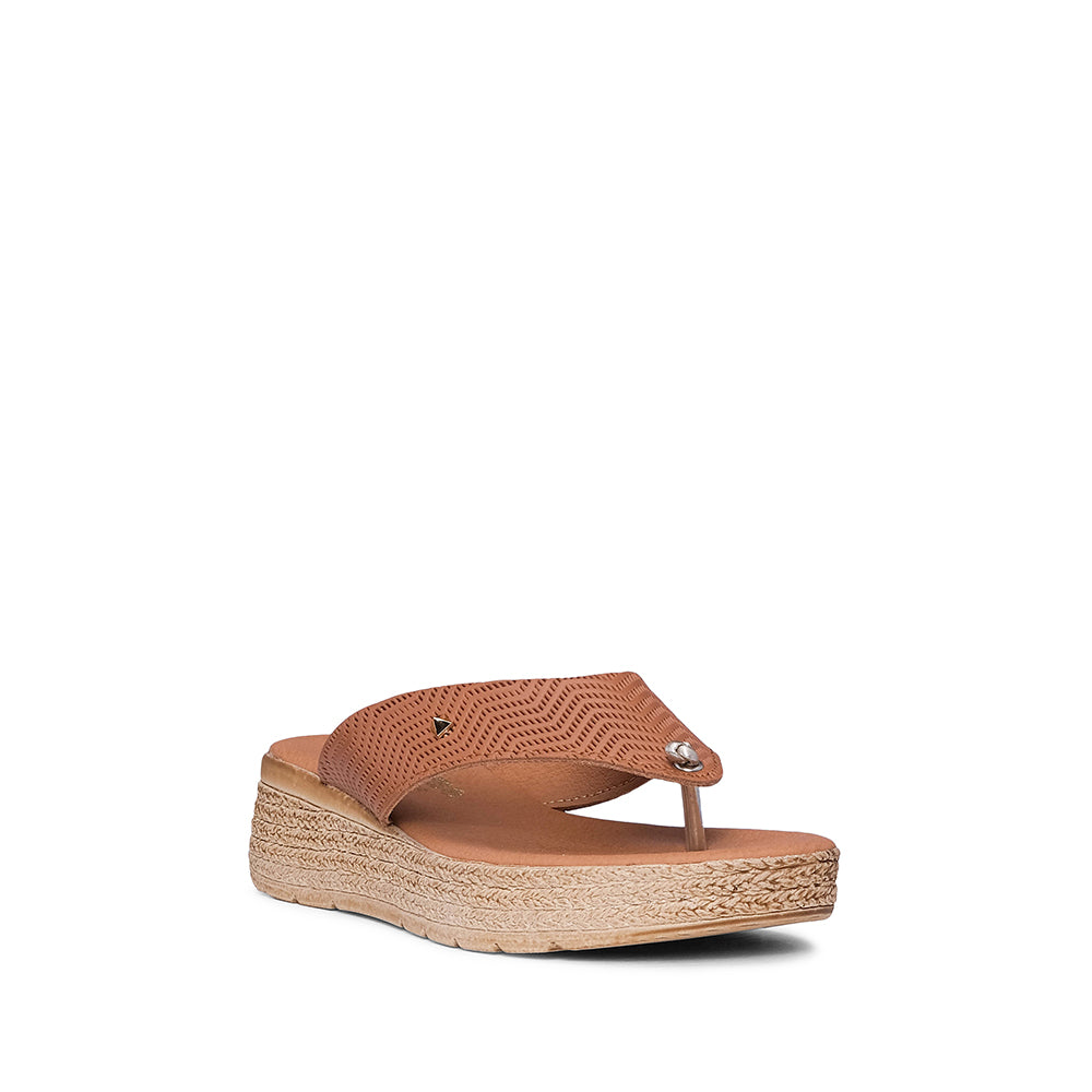 Chinelo Praia Mulher Gravado Camel