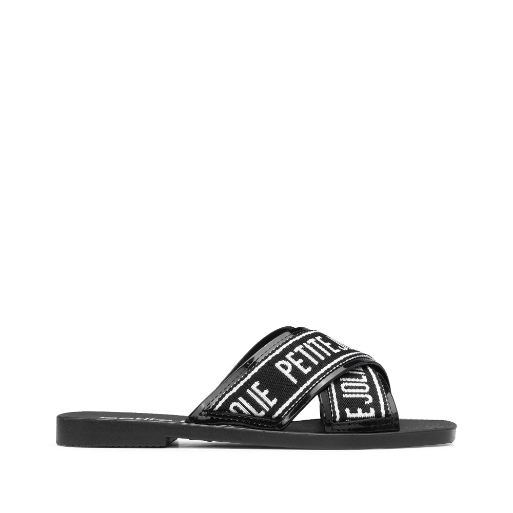 Chinelo Salto Raso Mulher Pele Sintética Preto