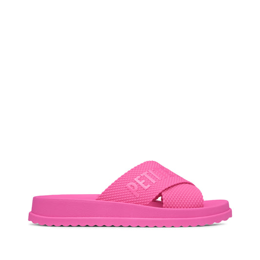 Chinelo Salto Raso Mulher Pele Sintética Fuxia